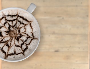 Coffee cup  on wooden background