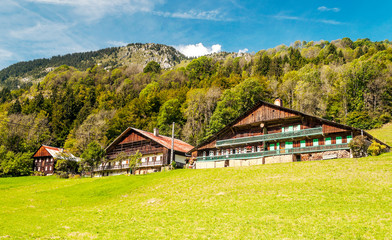Mountains in the alps of France on a cloudy day
