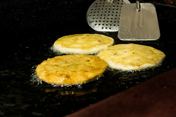 Deep Frying Gorditas in Mexico City Market