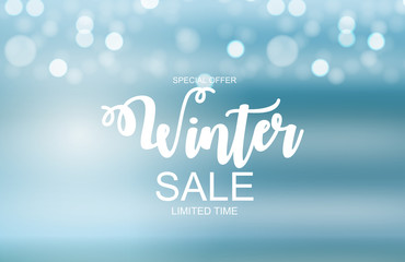 Naklejka na ściany i meble Winter Sale Background Special Offer Banner Background for Business and Advertising. Vector illustration