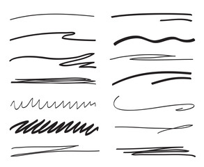 Backgrounds with array of lines. Stroke chaotic backdrops. Hand drawn patterns. Black and white illustration. Elements for posters and flyers
