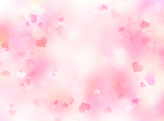 Valentine's day background,blurred hearts backdrop.