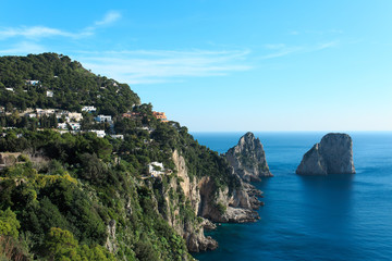 Sea view from the Amalfi coast in italy