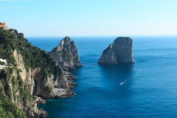 Fototapeta na wymiar Sea view from the Amalfi coast in italy
