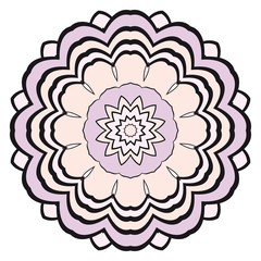 Beautiful round flower mandala. Vector illustration. Abstract