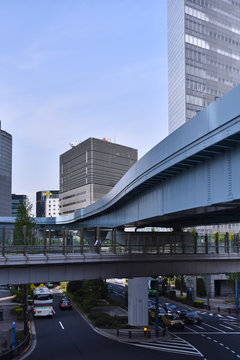 View of city with street
