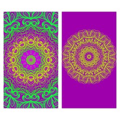 Ethnic Decorative Flyers with Floral Mandala. Templates Vector illustration.