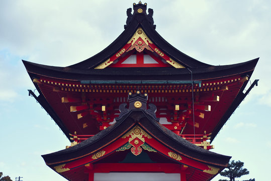 View of Fushimi Inari Taisha against sky