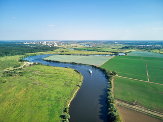 River in Moscow, Russia - aerial view