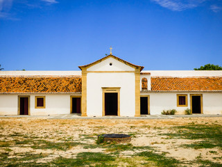 A view of the inside of Santa Cruz Fort (commonly known as Fort Orange), old Dutch and later Portuguese fort on Itamaraca Island, Brazil