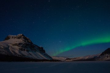 Fototapeta na wymiar Northern lights in Sarek National Park, Laponia, Sweden