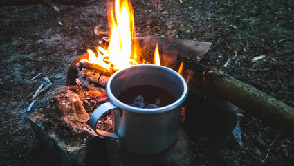 cup near the fire