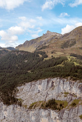 Murren mountains in Switzerland on a cloudy day