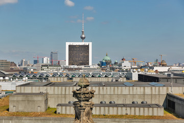Fototapeta premium Berlin cityscape from Reichstag roof, Germany.