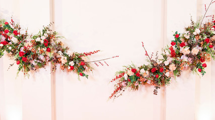 Pink flower wedding decorations