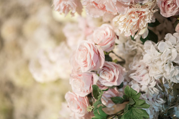 wedding backdrop with flower and wedding decoration