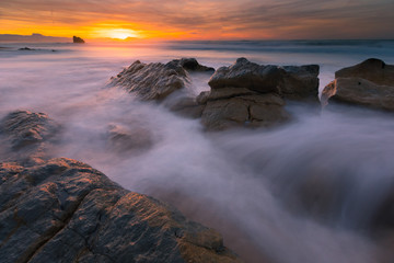 Spot from Ilbarritz beach, at Biarritz, Basque Country.