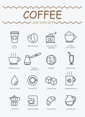 Set of vector coffee icons