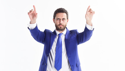 Modern business opportunity. Business man architect engineer interact digital surface. Business estimating. Modeling and design. Interactive surface. Digital technology. Digital modeling for business