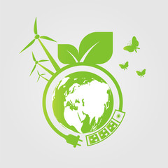 Energy ideas save the world concept Power plug green ecology 