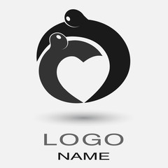 Logo icon man embraces woman forming the heart of the hands. Love couple sharing hug. Concept elements man hugging a woman. Vector illustration.