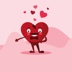 cute heart male in the desert character