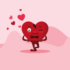 cute heart male in the desert character
