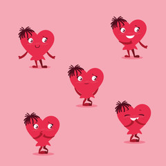 cute hearts female characters