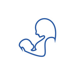 Breastfeeding woman logo icon graphic design template