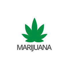Marijuana leaf logo icon graphic design template