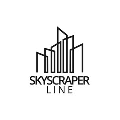 Real estate skyscraper logo icon graphic design template