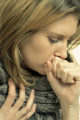 a sick girl with the cold