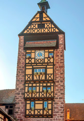 Street in Colmar in Alsace in northern France on a sunny day