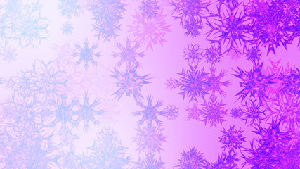 Naklejka na ściany i meble Abstract background with a variety of colorful snowflakes. Big and small.