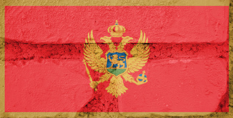 Flag of Montenegro, backgrounds, textures,  Dirty.