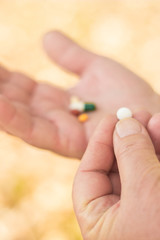 Medication in hand