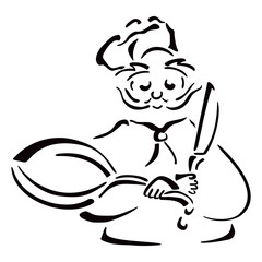 Cook prepare traditional turkish kebab