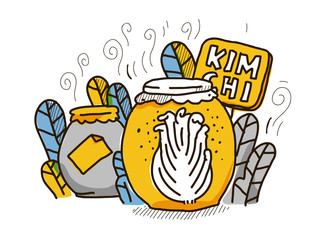 Kimchi Mural in Mixcolor style vector - obrazy, fototapety, plakaty