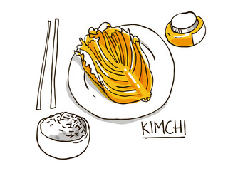 Kimchi Mural in Mixcolor style vector - obrazy, fototapety, plakaty