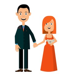 A young couple meet and walk.