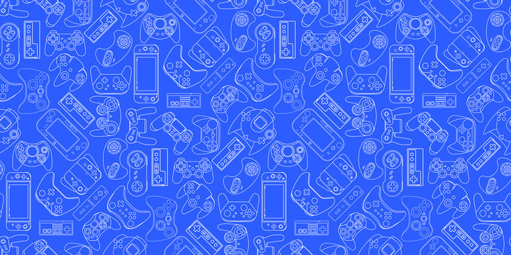 Video game controller background Gadgets seamless pattern