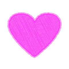 Scribbled style pink color heart design with a cute hand drawn ink effect vector illustration