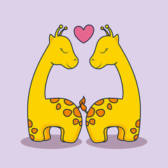 love card with cute giraffe
