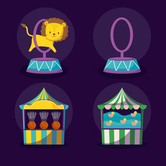 carnival celebration set icons