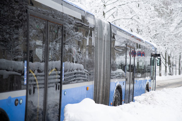 Öffentliche Verkehrsmittel, Bus im Winter 