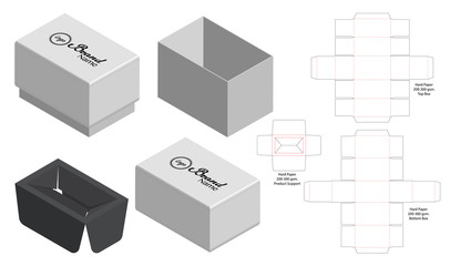 Box packaging die cut template design. 3d mock-up