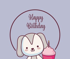 cute doggy happy birthday card