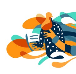 Collaboration graphic abstract style