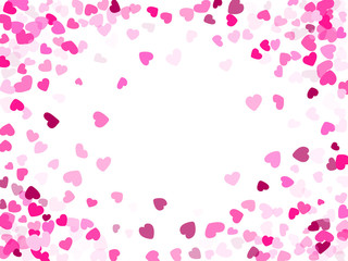 Hearts confetti flying vector background graphic design.