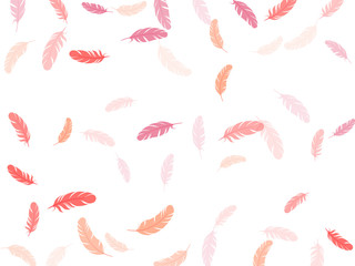 Flying feather elements airy vector design.